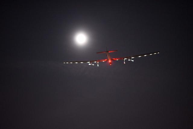 The Solar Impulse as it took off from Dayton, Ohio to Lehigh Valley, Pennsylvania, with Bertrand Piccard at the control, early on May 25, 2016. (AFP) The Solar Impulse as it took off from Dayton, Ohio to Lehigh Valley, Pennsylvania, with Bertrand Piccard at the control, early on May 25, 2016. (AFP)