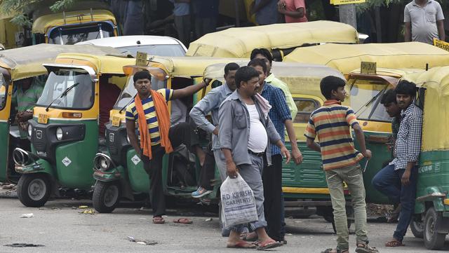 The auto and taxi drivers have declared an indefinite strike against the app-based taxi services. (Raj K Raj/ HT Photo) (Raj K Raj/HT PHOTO) The auto and taxi drivers have declared an indefinite strike against the app-based taxi services. (Raj K Raj/ HT Photo) (Raj K Raj/HT PHOTO)