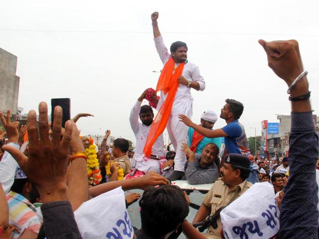 Led by Hardik Patel, the Patidars, also known as the Patels have been demanding reservation and inclusion in the Other Backward Castes (OBC) category.(Siddharaj Solanki/HT Photo) Led by Hardik Patel, the Patidars, also known as the Patels have been demanding reservation and inclusion in the Other Backward Castes (OBC) category.(Siddharaj Solanki/HT Photo)