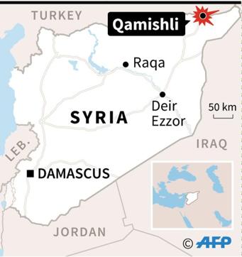 Two bombs went of in Qamishli in Syria, close to the Turkish border, in which dozens died. Nobody has yet claimed responsibility for the double attack. (AFP Photo)