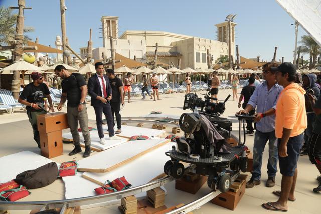 John and Varun on the Abu Dhabi sets of Dishoom.