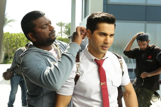 Varun Dhawan gets ready for the helicopter sequence.