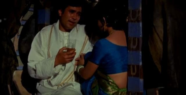 Kaka with Sharmila Tagore in a still from Amar Prem’s iconic song Chingari Koi Bhadke. (YouTube grab)