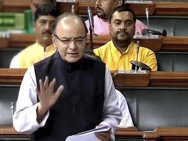 New Delhi: Finance Minister Arun Jaitley speaks in the Lok Sabha in New Delhi on Thursday during the ongoing monsoon session. (PTI) New Delhi: Finance Minister Arun Jaitley speaks in the Lok Sabha in New Delhi on Thursday during the ongoing monsoon session. (PTI)