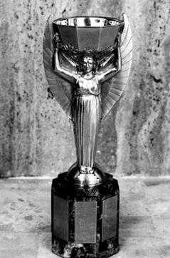 Picture taken 09 January 1966 of the Jules Rimet Cup given to the captain of the winning soccer team following the World Cup final. (AFP) Picture taken 09 January 1966 of the Jules Rimet Cup given to the captain of the winning soccer team following the World Cup final. (AFP)