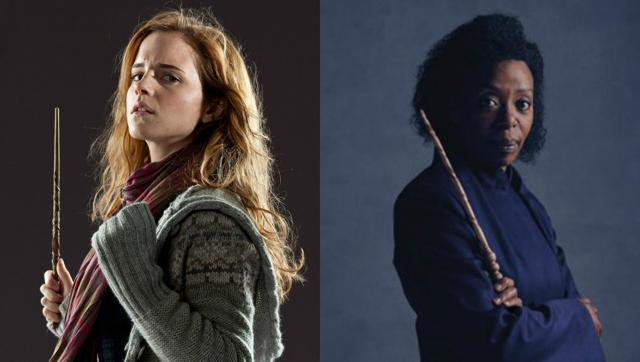 Combination image of Emma Watson and Noma Dumezweni Combination image of Emma Watson and Noma Dumezweni