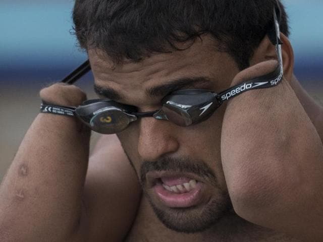 ‘ Happiness does not come from doing easy work, but from the satisfaction of achievement,’  says Jadhav, who is training at the Basavanagudi Aquatic Centre in Bangalore. “My coach encouraged me to continue to train and Mr Chandrashekar from the Paralympic Association helped me succeed in the IWAS World Games 2015 held in Sochi, Russia. Ashok Deshpande and Kalpana Agashe, who trained me in Pune, kept me motivated.” (KUNAL PATIL/HT) 