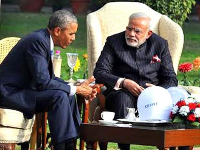 Prime Minister Narendra Modi and US President Barack Obama during 'Walk and Talk' at Hyderabad House in New Delhi.(PIB file photo) Prime Minister Narendra Modi and US President Barack Obama during 'Walk and Talk' at Hyderabad House in New Delhi.(PIB file photo)