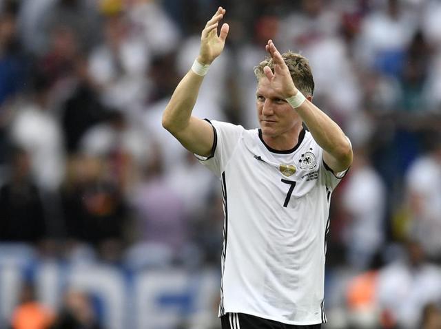 In this June 21, 2016 file photo Germany's Bastian Schweinsteiger gestures at the end of the Euro 2016 Group C soccer match between Northern Ireland and Germany. (AP File) In this June 21, 2016 file photo Germany's Bastian Schweinsteiger gestures at the end of the Euro 2016 Group C soccer match between Northern Ireland and Germany. (AP File)
