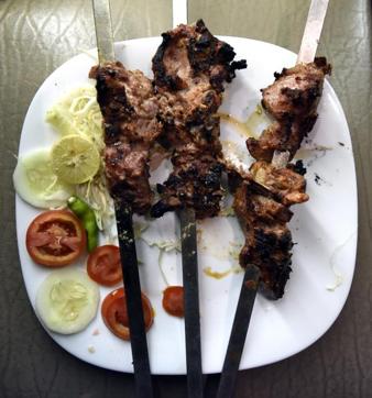 Lamb skewers at Afghan Darbar, Lajpat Nagar, New Delhi. (Mohd Zakir/HT Photo) Lamb skewers at Afghan Darbar, Lajpat Nagar, New Delhi. (Mohd Zakir/HT Photo)