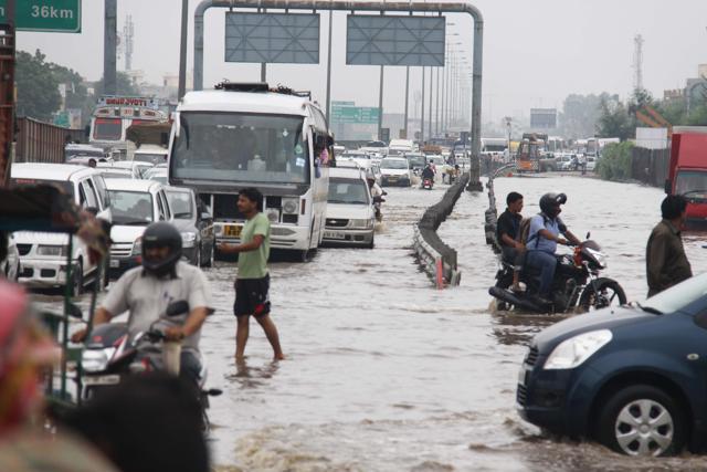 In pics: Year after year it rains trouble at Gurgaon’s traffic hotspot ...