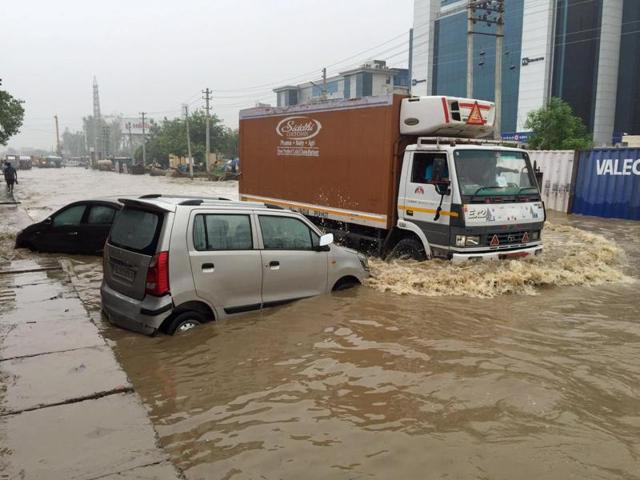 The Gurgaon Manesar Master Plan 2031 includes 60 new sectors and almost does away with all the natural outlets including nallahs that are essential to channelise rain water. (HT Photo) The Gurgaon Manesar Master Plan 2031 includes 60 new sectors and almost does away with all the natural outlets including nallahs that are essential to channelise rain water. (HT Photo)