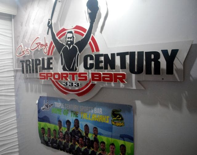 Triple Century Sports Bar, the latest venture of West Indies batsman Chris Gayle in his hometown Kingston is in keeping with his image of a party animal.(Somshuvra Laha/HT Photo)