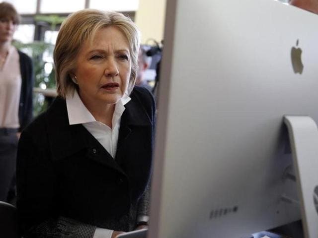 Hillary Clinton looks on during a campaign rally with democratic vice presidential nominee Tim Kaine in Johnstown, Pennsylvania. (AFP) Hillary Clinton looks on during a campaign rally with democratic vice presidential nominee Tim Kaine in Johnstown, Pennsylvania. (AFP)