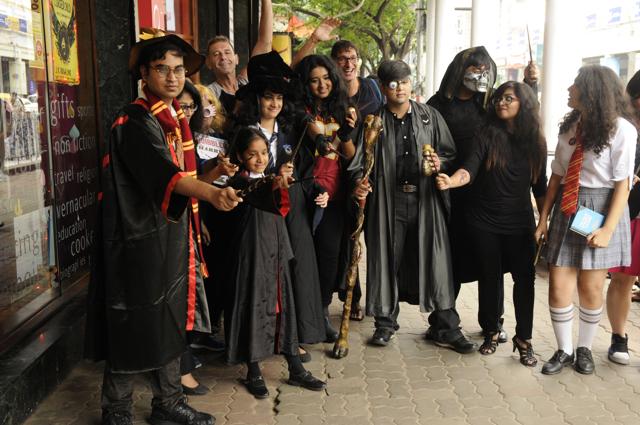 Celebrations at a bookstore in Kolkata as the latest Harry Potter book released on Sunday. (Samir Jana/Hindustan Times) Celebrations at a bookstore in Kolkata as the latest Harry Potter book released on Sunday. (Samir Jana/Hindustan Times)