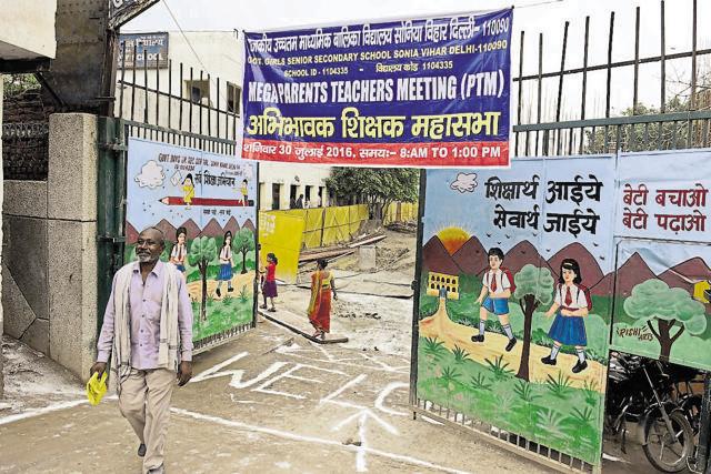 The Government Girls Senior Secondary School in Sonia Vihar. (Hindustan Times) The Government Girls Senior Secondary School in Sonia Vihar. (Hindustan Times)