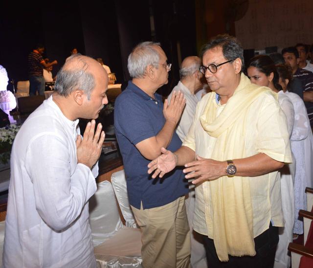 Subhash Ghai a the prayer meet in Mumbai. (Yogen Shah )