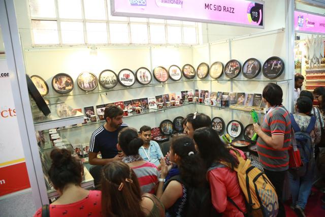 Visitors throng the hall at Pragati Maidan where merchandise inspired from English TV shows is displayed. (Amal KS/HT Photo)