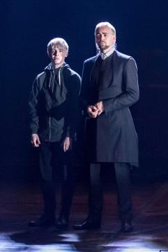 Draco and Scorpius Malfoy are played by Alex Price and Anthony Boyle (Pottermore) Draco and Scorpius Malfoy are played by Alex Price and Anthony Boyle (Pottermore)