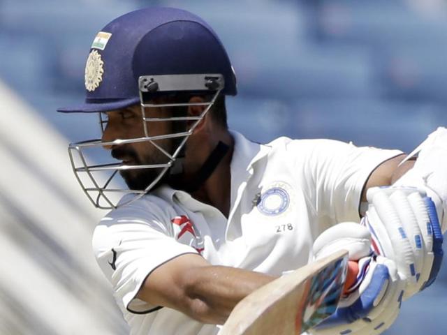 India's batsman Ajinkya Rahane lets a deliver of West Indies' captain Jason Holder. (AP Photo) India's batsman Ajinkya Rahane lets a deliver of West Indies' captain Jason Holder. (AP Photo)