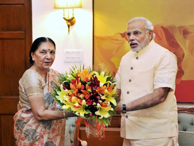 Gujarat chief minister Anandiben Patel has worked closely with Prime Minister Narendra Modi since she was made the BJP state women wing president in the late eighties.(PTI)