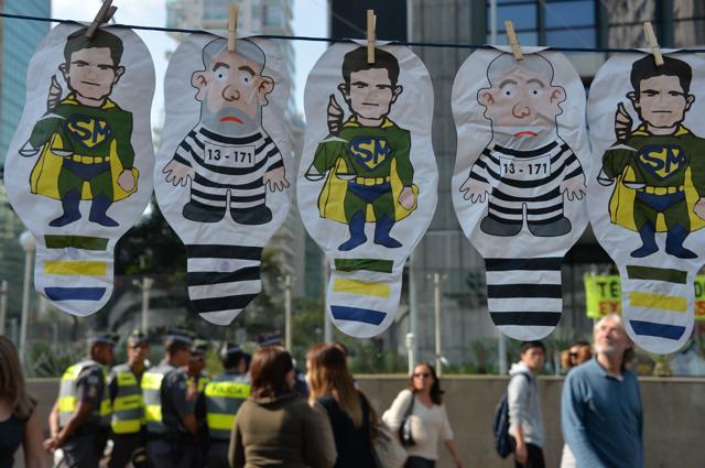 View during a protest against suspended president Dilma Rousseff in Sao Paulo. (AFP Photo) View during a protest against suspended president Dilma Rousseff in Sao Paulo. (AFP Photo)
