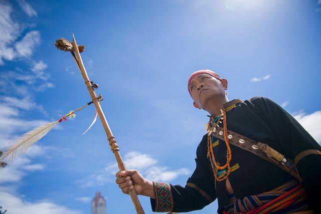 A member of Taiwan's indigenous population taking part in a ceremony in front of the Presidential Office building in Taipei. President Tsai Ing-wen is the country's first ever leader with aboriginal heritage. (AFP/Taiwanese Presidential Office) A member of Taiwan's indigenous population taking part in a ceremony in front of the Presidential Office building in Taipei. President Tsai Ing-wen is the country's first ever leader with aboriginal heritage. (AFP/Taiwanese Presidential Office)