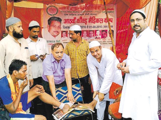 The Garima Garden resident has been organising the camp for the past eight years. (Sakib Ali/HT Photo) The Garima Garden resident has been organising the camp for the past eight years. (Sakib Ali/HT Photo)