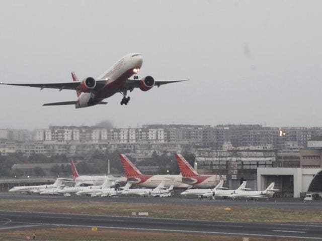 An Air India plane takes off from Mumbai Airport. (HT Photo) An Air India plane takes off from Mumbai Airport. (HT Photo)