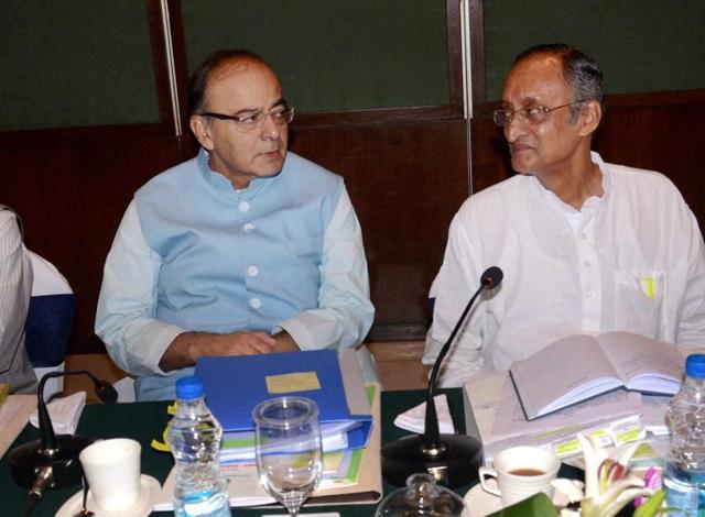 Union finance minister Arun Jaitley, with West Bengal finance minister Amit Mitra , briefing the media on GST, in Kolkata. (PTI) Union finance minister Arun Jaitley, with West Bengal finance minister Amit Mitra , briefing the media on GST, in Kolkata. (PTI)