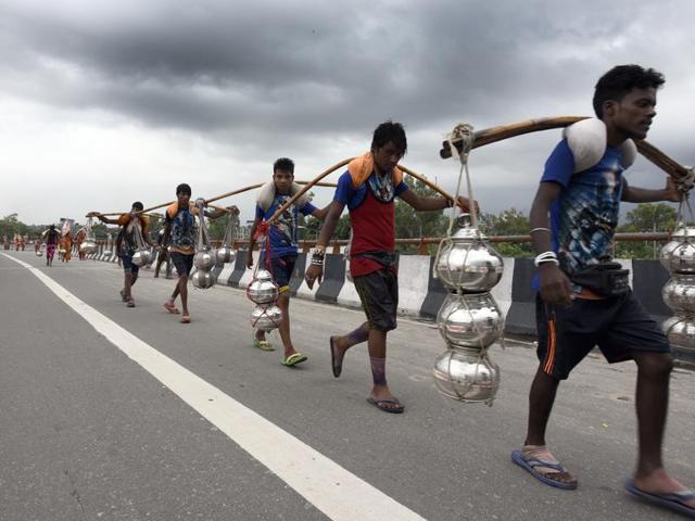 The Kanwar Yatra, an annual pilgrimage undertaken by Shiva devotees to places of worship ended today. (Sonu Mehta/HT PHOTO) The Kanwar Yatra, an annual pilgrimage undertaken by Shiva devotees to places of worship ended today. (Sonu Mehta/HT PHOTO)