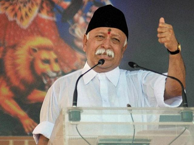 A file photo of Rashtriya Swayamsevak Sangh (RSS) chief Mohan Bhagwat.(PTI) A file photo of Rashtriya Swayamsevak Sangh (RSS) chief Mohan Bhagwat.(PTI)