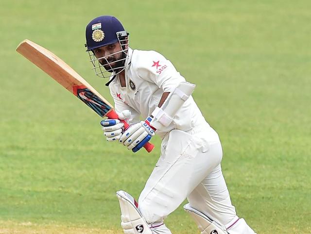 Ajinkya Rahane had a composed innings were he scored an unbeaten 108 on Day 3 of the second Test against West Indies. (AFP) Ajinkya Rahane had a composed innings were he scored an unbeaten 108 on Day 3 of the second Test against West Indies. (AFP)