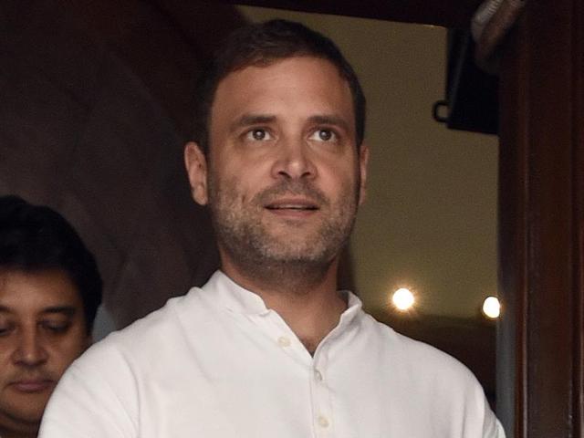 Congress vice-president and Lok Sabha MP Rahul Gandhi leaves after the Parliament monsoon session in New Delhi. (Sonu Mehta/HT Photo) Congress vice-president and Lok Sabha MP Rahul Gandhi leaves after the Parliament monsoon session in New Delhi. (Sonu Mehta/HT Photo)