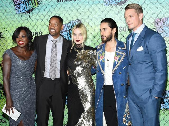 The Squad assmembles: Viola Davis, from left, Will Smith, Margot Robbie, Jared Leto and Joel Kinnaman attend the world premiere of Suicide Squad at the Beacon Theatre. (Evan Agostini/Invision/AP) The Squad assmembles: Viola Davis, from left, Will Smith, Margot Robbie, Jared Leto and Joel Kinnaman attend the world premiere of Suicide Squad at the Beacon Theatre. (Evan Agostini/Invision/AP)