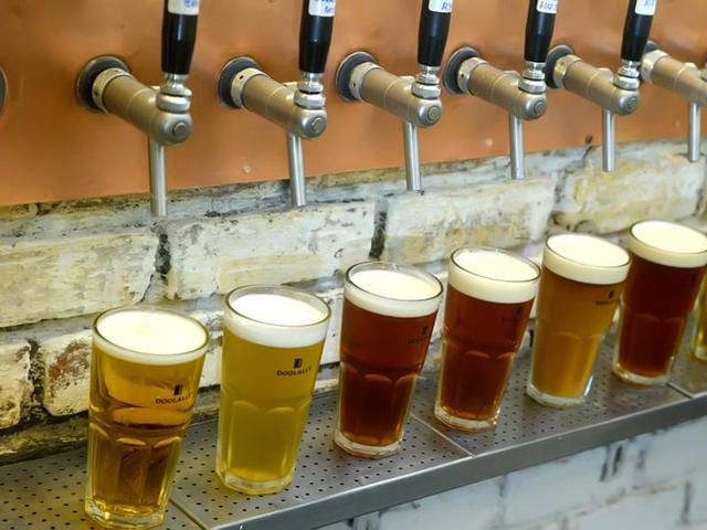 Tap beer at Doolally Taproom Tap beer at Doolally Taproom