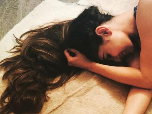 Move away Kendall Jenner, Mouni can rock bed + hair even better. (Instagram) 