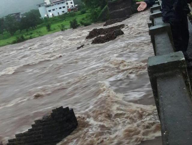 Preliminary reports suggest around 10 vehicles, unable to see the collapsed bridge in the dark, fell into the river. (HT PHoto)