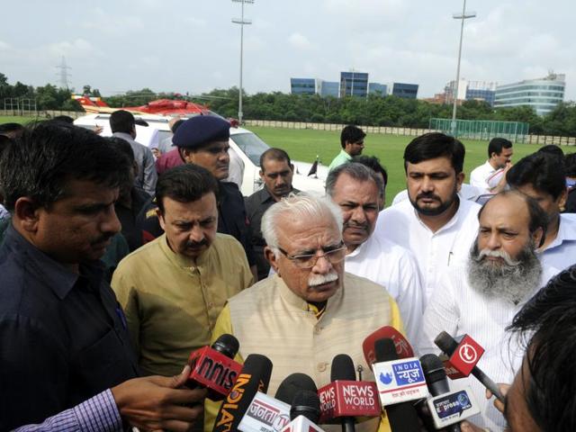 The Haryana government was supposed to announce the formation of GDA on November 1, Haryana Day, when the state turns 50. But after the recent gridlock and public outcry, the CM ML Khattar (above) may advance the announcement of the formation of GDA.(Abhinav Saha/HT Photo) The Haryana government was supposed to announce the formation of GDA on November 1, Haryana Day, when the state turns 50. But after the recent gridlock and public outcry, the CM ML Khattar (above) may advance the announcement of the formation of GDA.(Abhinav Saha/HT Photo)