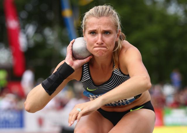 Brianne Theisen-Eaton of Canada in action in the Women's Heptathlon shot put during the Hypomeeting Gotzis 2016 at the Mosle Stadiom in Gotzis, Austria. (Getty Images) Brianne Theisen-Eaton of Canada in action in the Women's Heptathlon shot put during the Hypomeeting Gotzis 2016 at the Mosle Stadiom in Gotzis, Austria. (Getty Images)