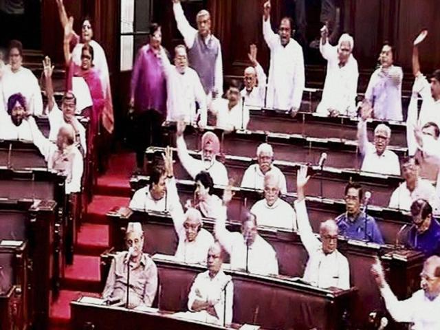 A scene in the Rajya Sabha during the monsoon session of Parliament in New Delhi. (PTI Photo) A scene in the Rajya Sabha during the monsoon session of Parliament in New Delhi. (PTI Photo)