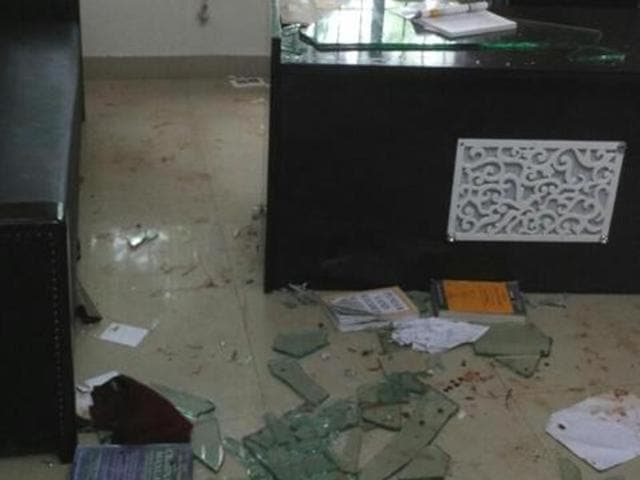 The vandalised chamber of Gian Singh Mungo in Nabha. (HT File Photo) The vandalised chamber of Gian Singh Mungo in Nabha. (HT File Photo)