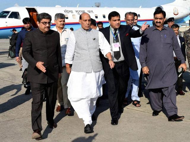 Rajnath Singh arrives to attend SAARC Interior Ministers’ conference in Islamabad, Pakistan. (AP Photo) Rajnath Singh arrives to attend SAARC Interior Ministers’ conference in Islamabad, Pakistan. (AP Photo)