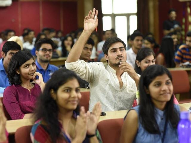 Teachers fear the feedback collected from students can be used by the college to victimize them. However, the college says the scheme is only to make sure academic atmosphere improves. (Saumya Khandelwal/HT Photo) Teachers fear the feedback collected from students can be used by the college to victimize them. However, the college says the scheme is only to make sure academic atmosphere improves. (Saumya Khandelwal/HT Photo)