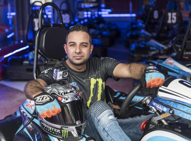 Pro racer Reza Kazerooni with his go-kart (Photo: Aalok Soni/HT)