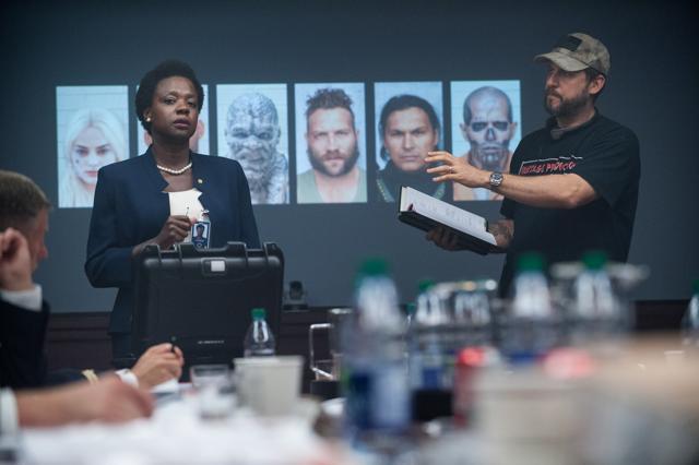 David Ayer directs Viola Davis, who plays Amanda Waller in the film. (Clay Enos) David Ayer directs Viola Davis, who plays Amanda Waller in the film. (Clay Enos)