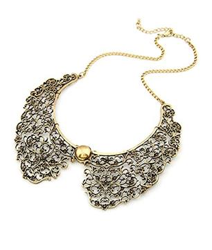 Metal chokers can be styled with colour-block outfits or with printed sarees. (Amazon.in) Metal chokers can be styled with colour-block outfits or with printed sarees. (Amazon.in)