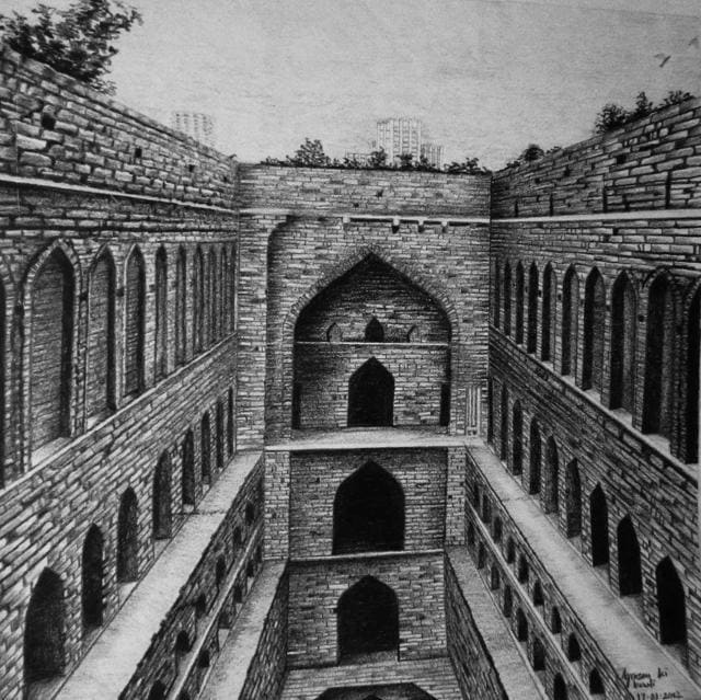 Drawing on history Delhis heritage captured in black and white sketches   Hindustan Times