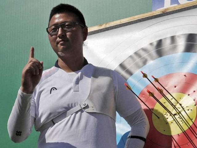 South Korea’s Kim Woo-jin set a world record score of 700 during the ranking round of the men’s individual archery in Rio on Friday. (Reuters) South Korea’s Kim Woo-jin set a world record score of 700 during the ranking round of the men’s individual archery in Rio on Friday. (Reuters)