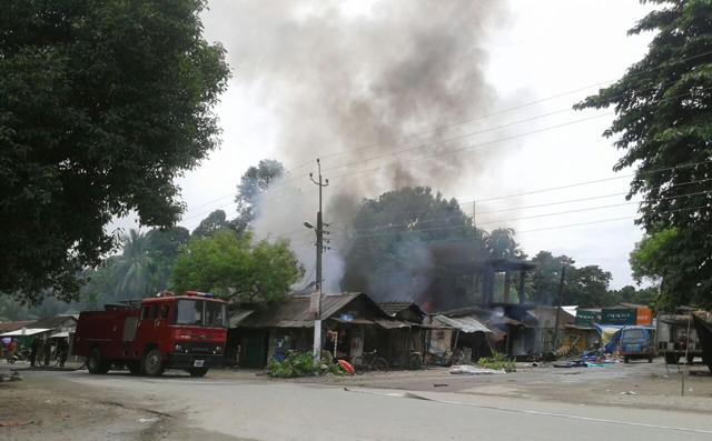 Smoke rises from the site of a militant attack at Balajan Tinali in Kokrajhar. (AFP) Smoke rises from the site of a militant attack at Balajan Tinali in Kokrajhar. (AFP)